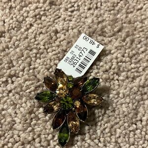 Talbots Green and Brown Gemstone Brooch